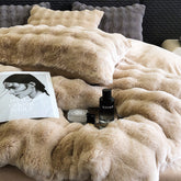 Luxury Soft Faux Rabbit Fur Duvet Cover Set | Yedwo Home
